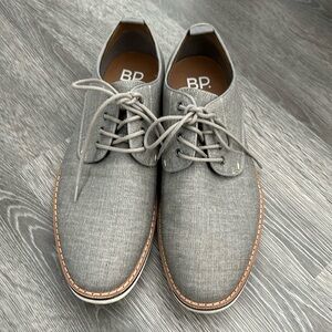 Grey BP plain toe derby shoes
